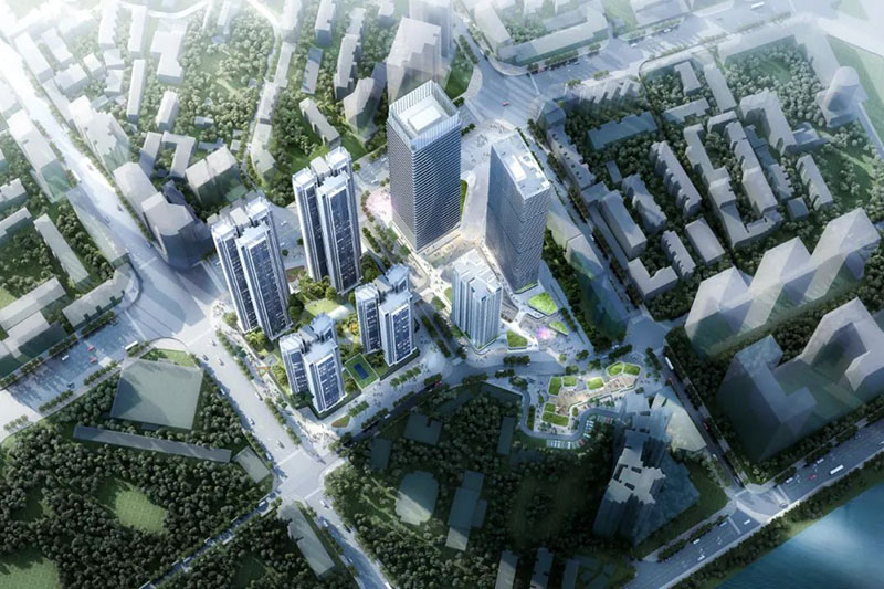 株洲湘江大都会项目位于芦淞中心广场建设中路与七一路交汇处