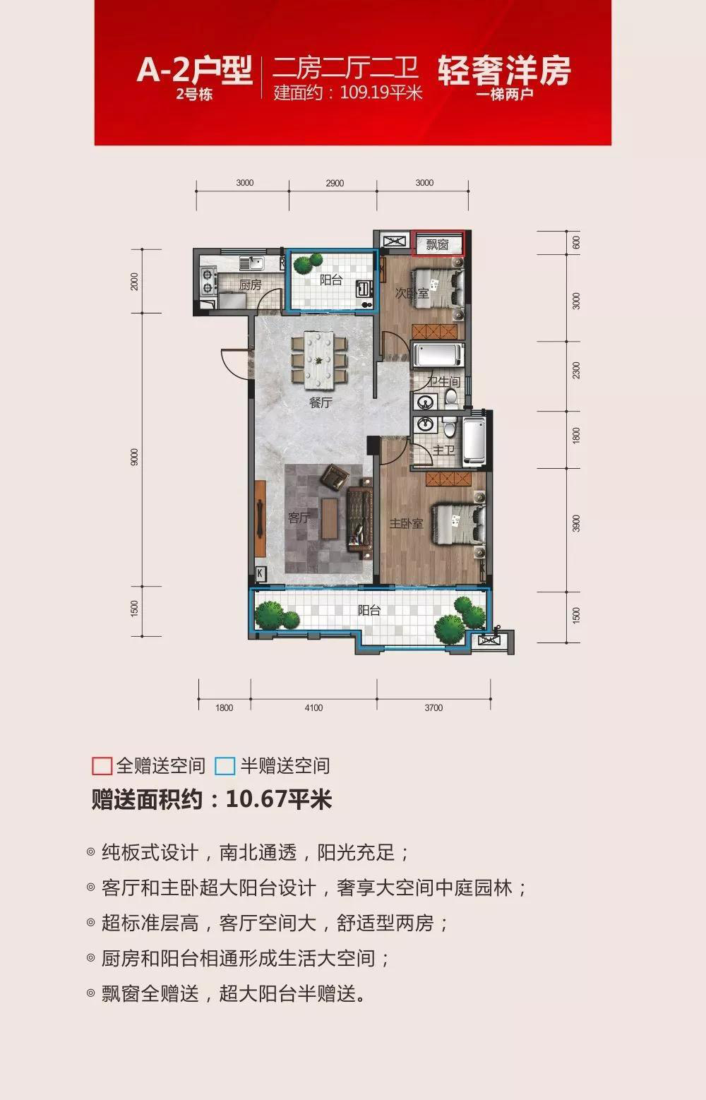 汉寿北城府A-2户型 
