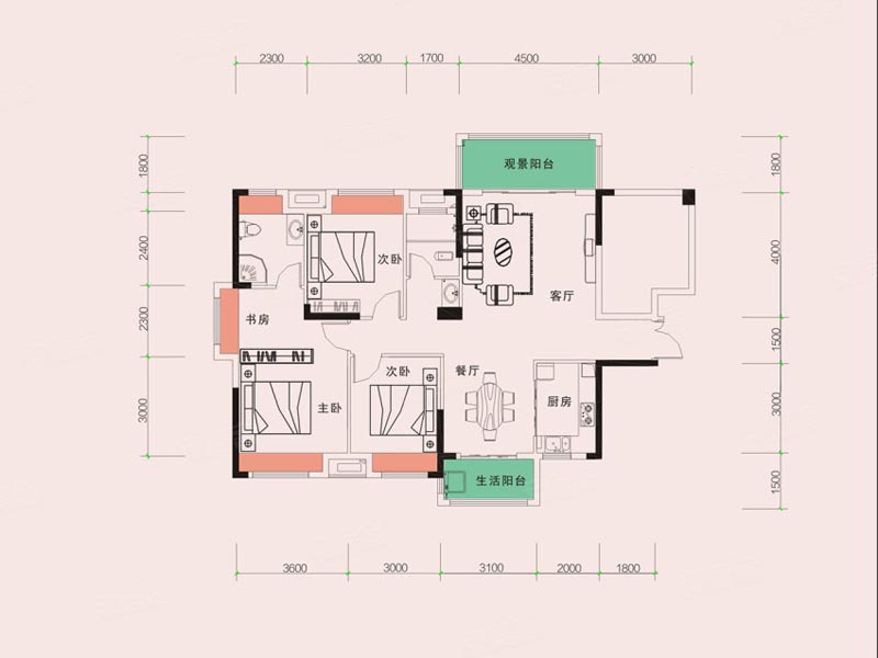 桂阳德泰宝领嘉园8栋01户型