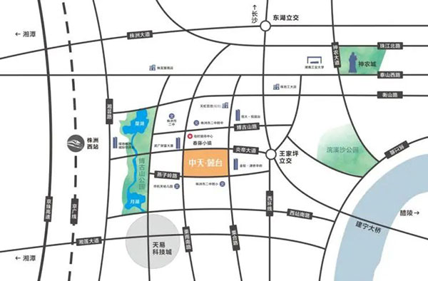 株洲中天麓台区位图