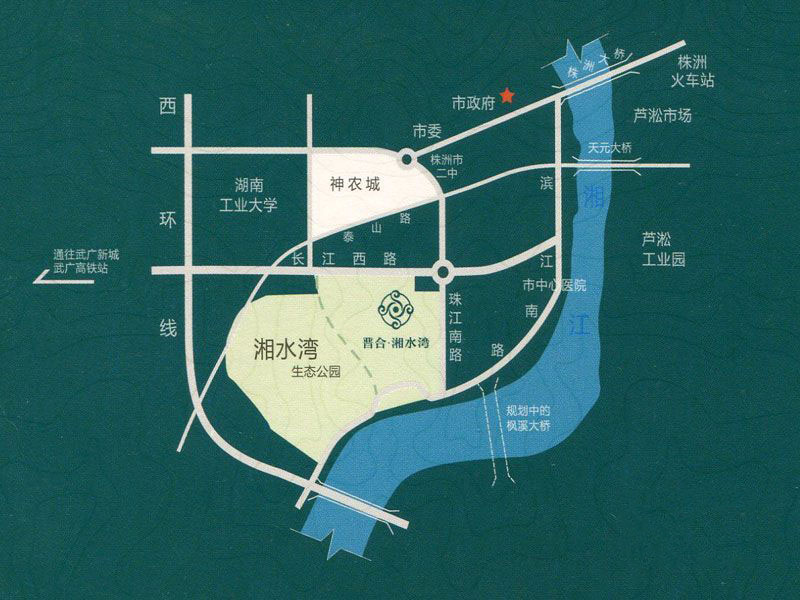株洲湘水湾区位图
