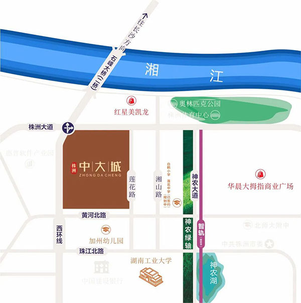 株洲中大城区位图
