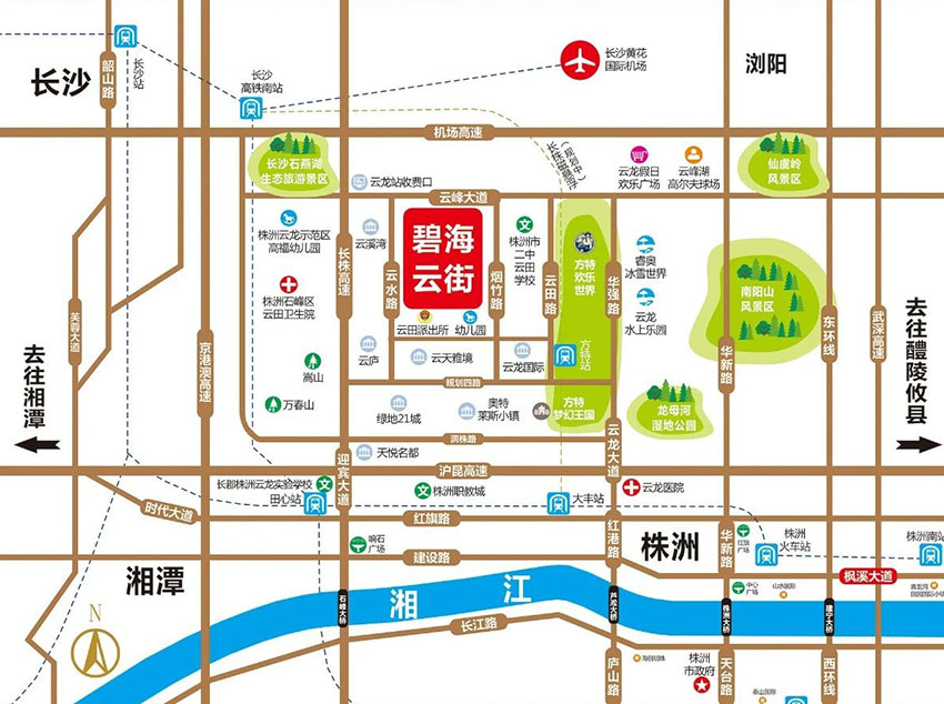 株洲碧海云街区位图