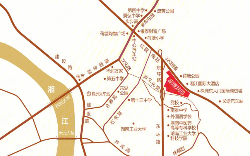 株洲荷塘观邸区位图